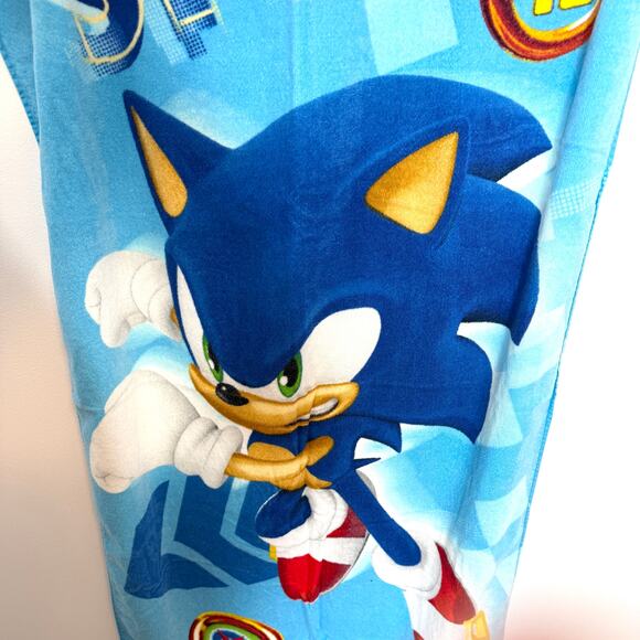 Sonic The Hedgehog Kids Bath Beach Towel In Blue - Picture 6 of 8